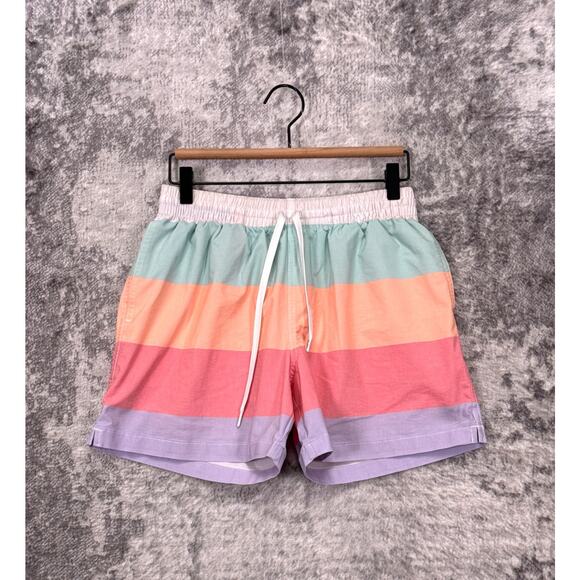 Chubbies Shorts Medium Mens Colorful Striped Lined Swim Trunks - Picture 1 of 8